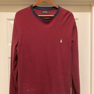 Polo Ralph Lauren XL Black & Blue Striped Crewneck shirt.